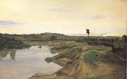La promenade du Poussin (mk01), Jean Baptiste Camille  Corot